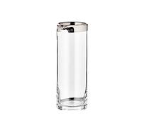 EDZARD Carafe en cristal soufflé à la bouche avec bord platine, hauteur 21 cm, diamètre 9 cm, capacité 0,75 l
