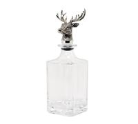 EDZARD Carafe en verre avec tête de cerf Argenté Hauteur 26 cm