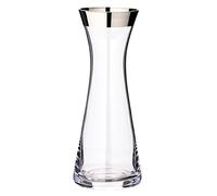 EDZARD Carafe/Vase Hendrik, Verre Cristal soufflé à la Bouche, Bord en Platine, Hauteur 27 cm, ø 11 cm, contenance 0,8 Litre