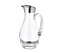 EDZARD Carafe, Vase Johnny, Verre Cristal soufflé à la Bouche, Bord en Platine, Hauteur 30 cm, ø 14 cm, contenance 1,8 Litre
