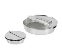 EDZARD Cendrier avec Couvercle Ashburn (Ø 16 cm), argenté, anti-vent | fait main, anti-odeur, cendrier extérieur et intérieur pour cigarettes et cigares, accessoire fumeur, jardin, terrasse