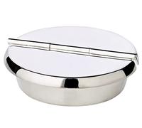 EDZARD Cendrier Pliant Ashburn, argenté, ø 10 cm, Convient à Une Utilisation en extérieur