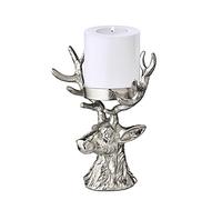 EDZARD Chandelier cerf en Aluminium nickelé, argenté, Hauteur 20 cm