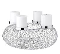 EDZARD Couronne d'avent Milano, en Acier Inoxydable nickelé, diamètre 53 cm