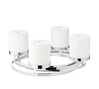 EDZARD Couronne de l'Avent Annabell - Diamètre : 34 cm - en Acier Inoxydable Poli Brillant - pour Bougies piliers de 8 cm de diamètre
