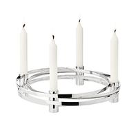 EDZARD Couronne de l'Avent Avia, diamètre 30 cm, Aluminium nickelé argenté, pour Bougies Tige
