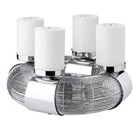 EDZARD Couronne de l'Avent Flax, en Acier Inoxydable nickelé, Poli Brillant, diamètre 36 cm, pour Bougies Pilier ø 8 cm