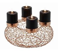 EDZARD Couronne de l'avent Milano, en Acier Inoxydable, Or, diamètre 34 cm