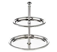 EDZARD étagère à 2 Niveaux, Tranchant de Fil, argenté Noble, Hauteur 22 cm