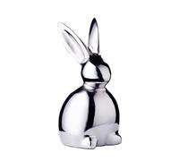 EDZARD Figurine de Lapin Louis (Hauteur 13 cm) en Aluminium nickelé, Lapin décoratif, décoration de Pâques, décoration de Table pour Pâques