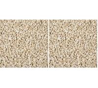 EDZARD Granulés décoratifs/Pierres décoratives (2-3 mm), 1 kg, Couleur crème, étanche, sans poussière, dans Un Sachet refermable, Verre à Bougie Duco Gratuit (Lot de 2)