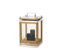 EDZARD Lanterne Huntsville en Bois et Acier Inoxydable, Hauteur 49 cm, Lanterne avec Anse