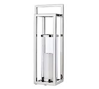 EDZARD Lanterne Manhattan en Acier Inoxydable nickelé, Hauteur 79 cm, Lanterne avec poignée