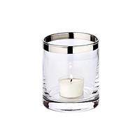 EDZARD Lanterne Molly en Verre de Platine, Hauteur 10 cm, diamètre 8,5 cm