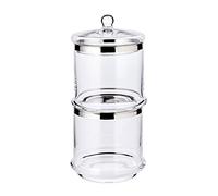EDZARD Lia Pot de conservation à deux étages avec couvercle en verre soufflé à la bouche et bord platine 29 cm Ø 14 cm