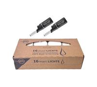 EDZARD Lot de 16 maxi bougies chauffe-plat ø 54 mm, blanc, sans parfum, coque en plastique transparent - plus 2 mini briquets 11 cm