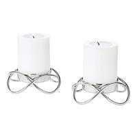 EDZARD Lot de 2 bougeoirs Bastia S (diamètre 10,5 cm, Hauteur 3 cm) en Acier Inoxydable nickelé pour Bougies d'un diamètre de 6 cm