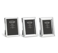 EDZARD Lot de 3 cadres photo Joline pour photos, 6 x 9 cm, 3 dessins différents, plaqué argent, anti-oxydation