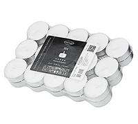 EDZARD Lot de 30 bougies chauffe-plat, blanches, cire de qualité supérieure, coupe en aluminium, diamètre 39 mm, sans parfum, durée de combustion 4 heures