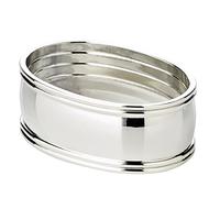 EDZARD Lot de 4 d'anneau pour Serviette Faden, Longueur 6 cm, argenté Noble, résistant à la ternissure