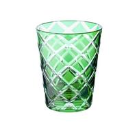 EDZARD Lot de 4 verres en cristal Dio, verts, taillés à la main, hauteur 10 cm, Vert