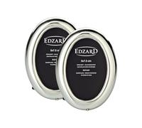 EDZARD Mini cadres ovale lot de 2 (5x7 cm) plaqué argent anti-ternissement