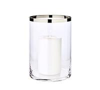 EDZARD Molly Photophore, en Verre de Cristal soufflé à la Bouche avec Bord en Platine, pour Bougies, Hauteur : 25 cm, diamètre : 18 cm