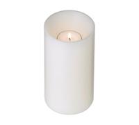 EDZARD Photophore Cornelius Deep (H 15 cm, Ø 8 cm), Blanc | aspect bougie pilier, ne se consume jamais, sans coulée de cire, réversible, pour bougies chauffe-plat