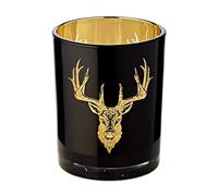 EDZARD Photophore en Verre Tom, Noir, Hauteur 13 cm