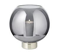 EDZARD Photophore Jack (H 21 cm, Ø 19,5 cm), sphérique, Cristal foncé avec Bord Platine, bougeoir pour Bougie Ronde