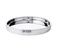 Edzard Plateau de Service Alaska en Acier Inoxydable martelé, Rond, diamètre 32 cm, Argent