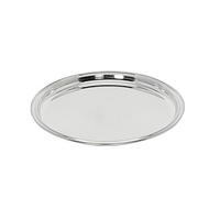 EDZARD Plateau de Service Pipe en métal argenté, Rond, diamètre 22 cm