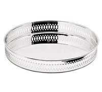 EDZARD Plateau de Service, Plateau de galerie Coro, Rond, argenté Noble, résistant au ternissement, diamètre 23 cm, Hauteur 3,5 cm