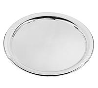 EDZARD Plateau de service Porto rond argenté - Anti-ternissement - Diamètre : 32 cm (sensible aux rayures)