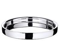 EDZARD Plateau Rond en Acier Inoxydable Poli Alaska (diamètre 40 cm)