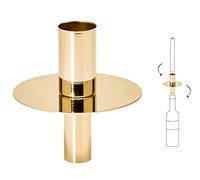 EDZARD Porte-Bougie, en Acier Inoxydable nickelé, Or, Hauteur 8 cm