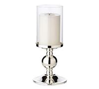 EDZARD Porte-Bougie en Bambou, Hauteur 27 cm, Argent Noble, résistant au ternissement
