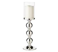 EDZARD Porte-Bougie en Bambou, Hauteur 44 cm, Argent Noble, résistant au ternissement