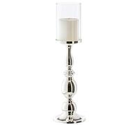 EDZARD Porte-Bougie/Lanterne Mascha, Hauteur 45 cm, Argent plaqué Noble, résistant au ternissement, pour Bougies jusqu'à ø 10 cm