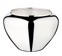 EDZARD Pot de Fleurs Madeira en métal argenté, Hauteur 17 cm, ø 25 cm, Ouverture ø 17 cm