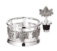 EDZARD présentoir à Bouteilles Raisins, avec Capuchon, Argent Noble, diamètre 9 cm, Hauteur 10 cm