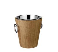 EDZARD Refroidisseur à vin St Tropez en Teck (Hauteur 32 cm, Ø 26 cm), Bois de Teck recyclé, Acier Inoxydable