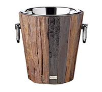 EDZARD Refroidisseur de Bouteilles Providence, en Acier Inoxydable et Bois, Hauteur 28 cm, Poids Environ 4 kg