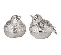 EDZARD salière et poivrière Moineau, Hauteur 6 cm, argentée et résistante à la ternissure