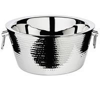 EDZARD Seau à champagne Ontario, en acier inoxydable, à double paroi, extérieur martelé, ø 38 cm, hauteur 18 cm, refroidisseur de bouteille, refroidisseur à vin, isolant au moins 8 heures