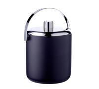 EDZARD Seau à Glace Atas (Hauteur 23 cm) avec Couvercle, Acier Inoxydable, extérieur Noir Mat