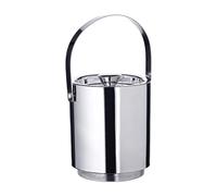 EDZARD Seau à Glace Seatlle de 3,2 l (Hauteur 16 cm) avec Couvercle et Insert, Double paroi, Acier Inoxydable Poli Miroir