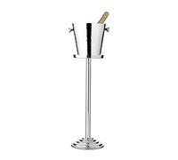 EDZARD Seau à vin Valencia avec support (H 83 cm, Ø 22 cm), martelé | Refroidisseur de bouteille de vin, acier inoxydable, double paroi, avec 2 poignées, poli miroir