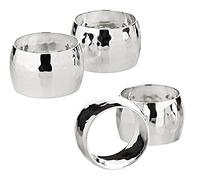 EDZARD set de 4 ronds de serviette Flux, martelé, argenté, diamètre 4 cm