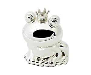 EDZARD Tirelire Roi de Grenouille, Don en espèces, argenté, résistant à la ternissure, Hauteur de 9 cm